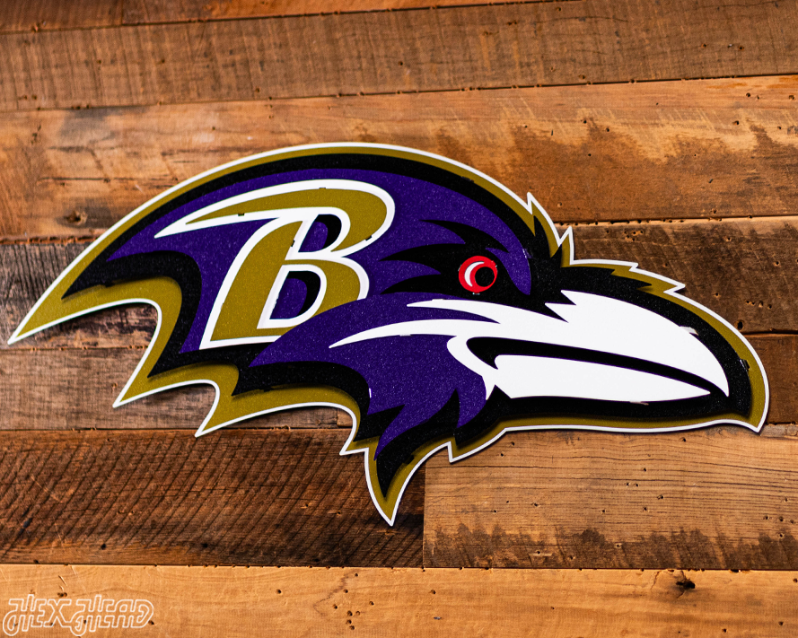 Baltimore Ravens "Raven Mascot" 3D Vintage Metal Wall Art