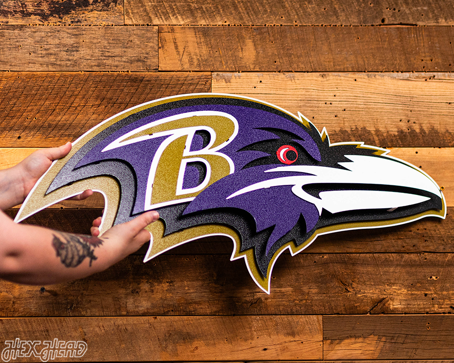 Baltimore Ravens "Raven Mascot" 3D Vintage Metal Wall Art