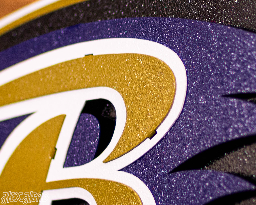 Baltimore Ravens "Raven Mascot" 3D Vintage Metal Wall Art