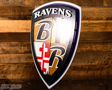 Baltimore Ravens "Shield" 3D Vintage Metal Wall Art