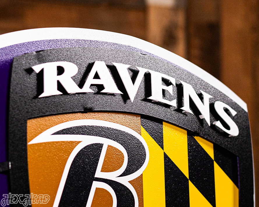 Baltimore Ravens "Shield" 3D Vintage Metal Wall Art