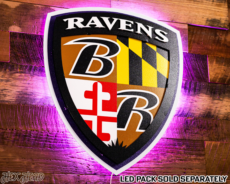 Baltimore Ravens "Shield" 3D Vintage Metal Wall Art