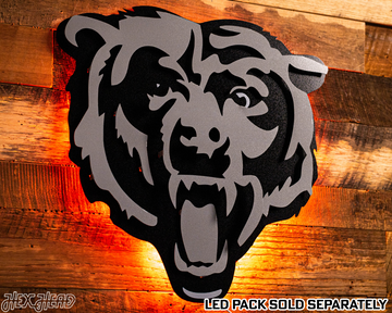 MONOCHROME - Chicago Bears "Roaring Bear" 3D Vintage Metal Wall Art