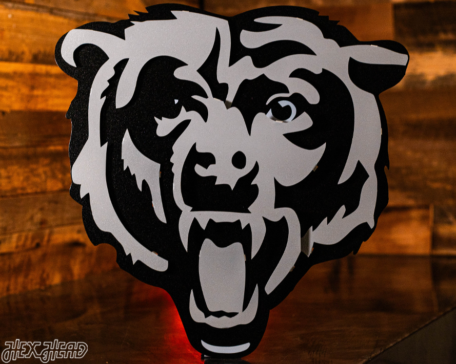 MONOCHROME - Chicago Bears "Roaring Bear" 3D Vintage Metal Wall Art