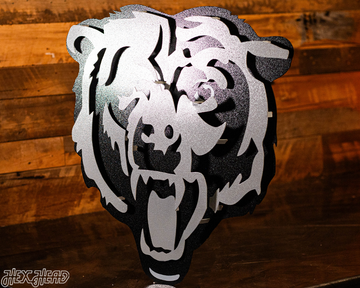 MONOCHROME - Chicago Bears "Roaring Bear" 3D Vintage Metal Wall Art