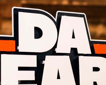 Chicago Bears - Hex Head EXCLUSIVE "Da-Bears" Wordmark 3D Metal Wall Art
