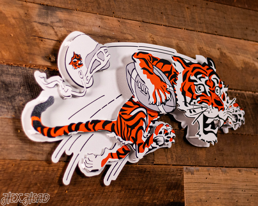 Cincinnati Bengals "1968" Classic Tiger 3D Vintage Metal Wall Art