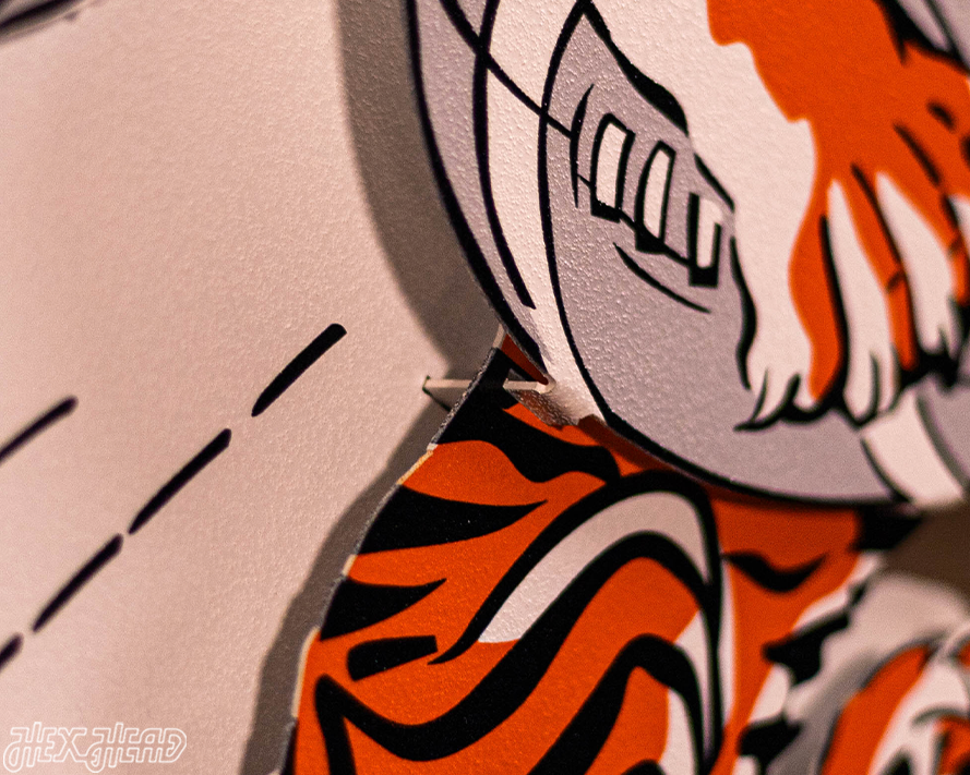 Cincinnati Bengals "1968" Classic Tiger 3D Vintage Metal Wall Art