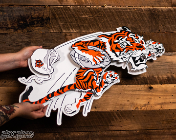 Cincinnati Bengals "1968" Classic Tiger 3D Vintage Metal Wall Art