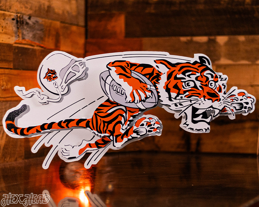 Cincinnati Bengals "1968" Classic Tiger 3D Vintage Metal Wall Art