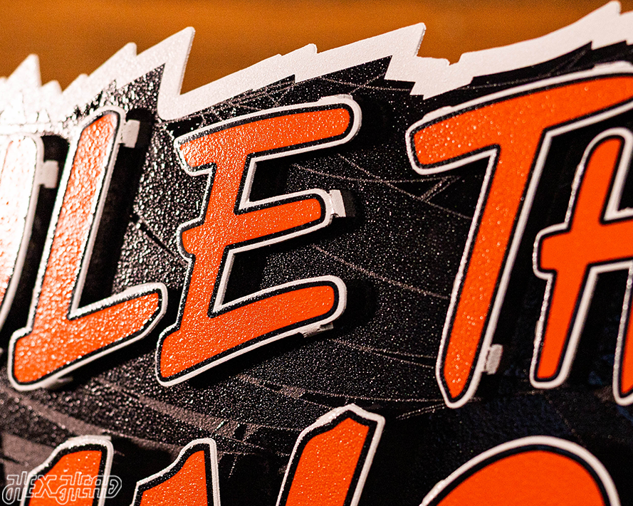 Cincinnati Bengals - Hex Head EXCLUSIVE "Rule The Jungle" Wordmark 3D Metal Wall Art