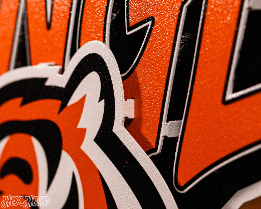 Cincinnati Bengals - Hex Head EXCLUSIVE "Rule The Jungle" Wordmark 3D Metal Wall Art