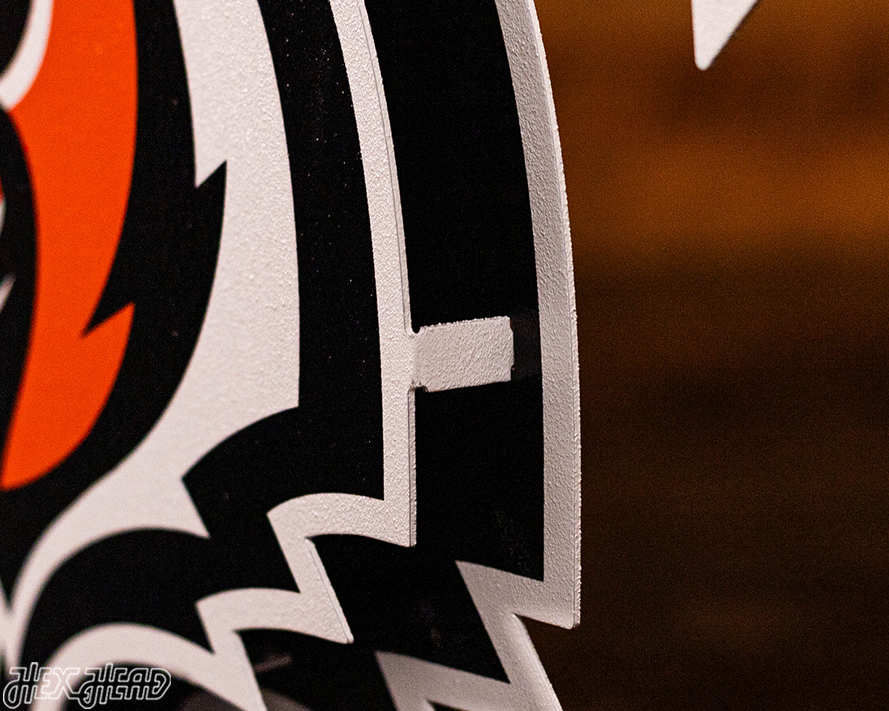 Cincinnati Bengals - Hex Head EXCLUSIVE "Rule The Jungle" Wordmark 3D Metal Wall Art