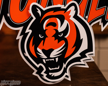 Cincinnati Bengals - Hex Head EXCLUSIVE "Rule The Jungle" Wordmark 3D Metal Wall Art