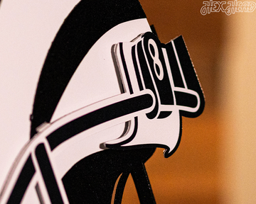 Cincinnati Bengals BLITZ Collection - 8 Layer Black & White Helmet 3D Vintage Metal Wall Art