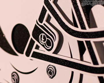 Cincinnati Bengals BLITZ Collection - 8 Layer Black & White Helmet 3D Vintage Metal Wall Art