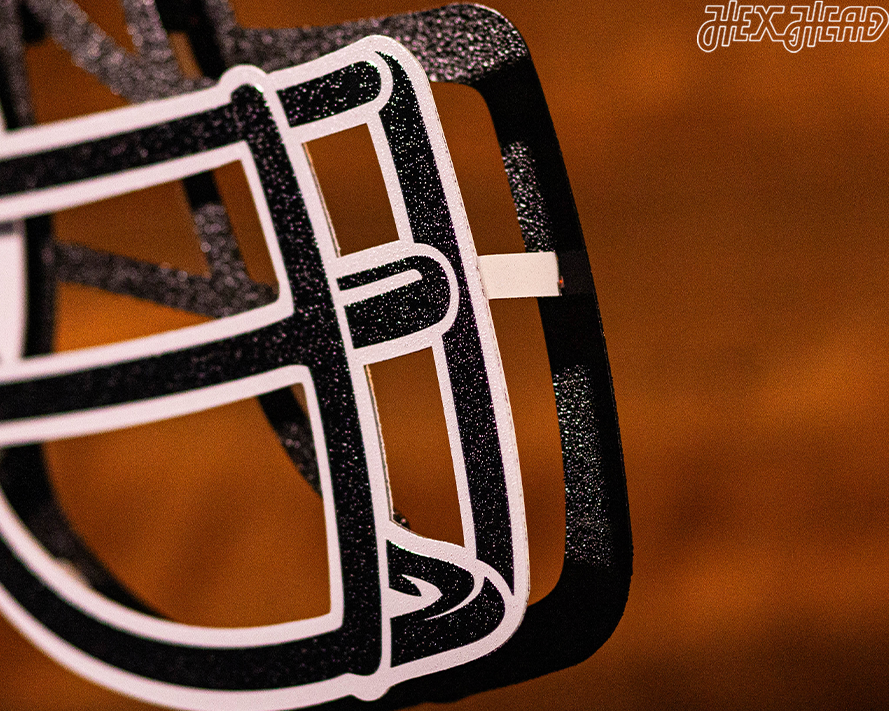 Cincinnati Bengals BLITZ Collection - 8 Layer Black & White Helmet 3D Vintage Metal Wall Art