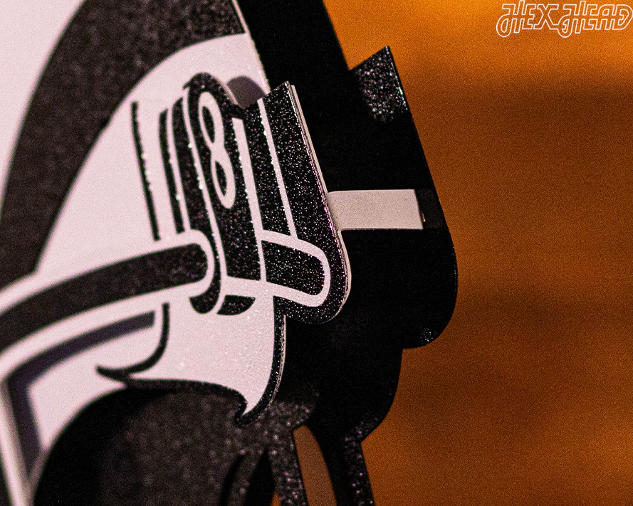 Cincinnati Bengals BLITZ Collection - 8 Layer Black & White Helmet 3D Vintage Metal Wall Art