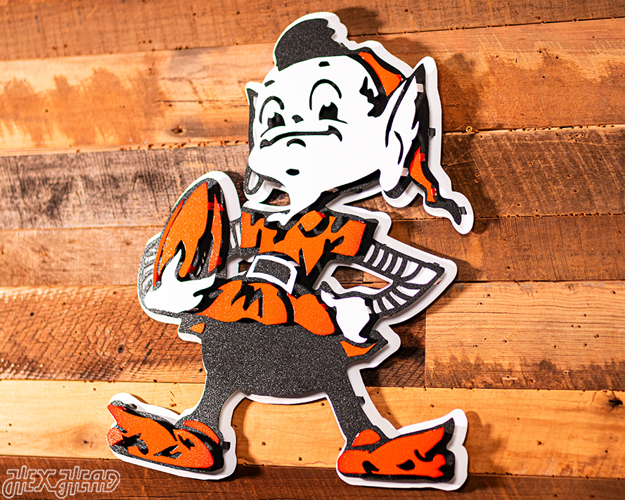 Cleveland Browns "Brownie" 3D Vintage Metal Wall Art