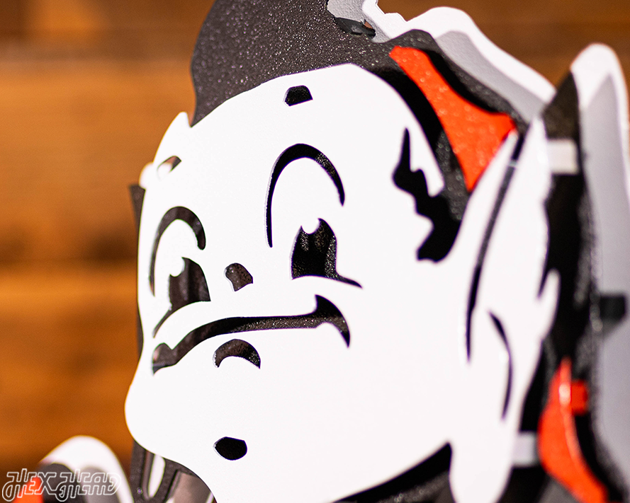 Cleveland Browns "Brownie" 3D Vintage Metal Wall Art