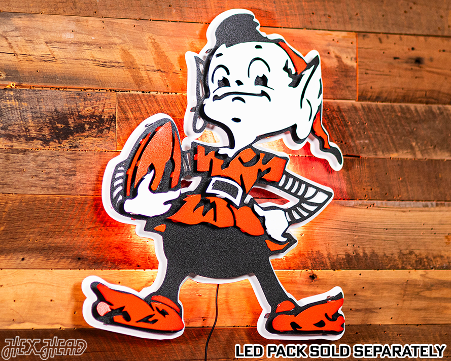 Cleveland Browns "Brownie" 3D Vintage Metal Wall Art