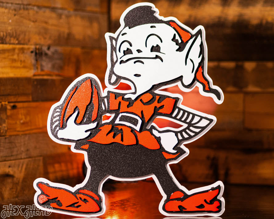 Cleveland Browns "Brownie" 3D Vintage Metal Wall Art