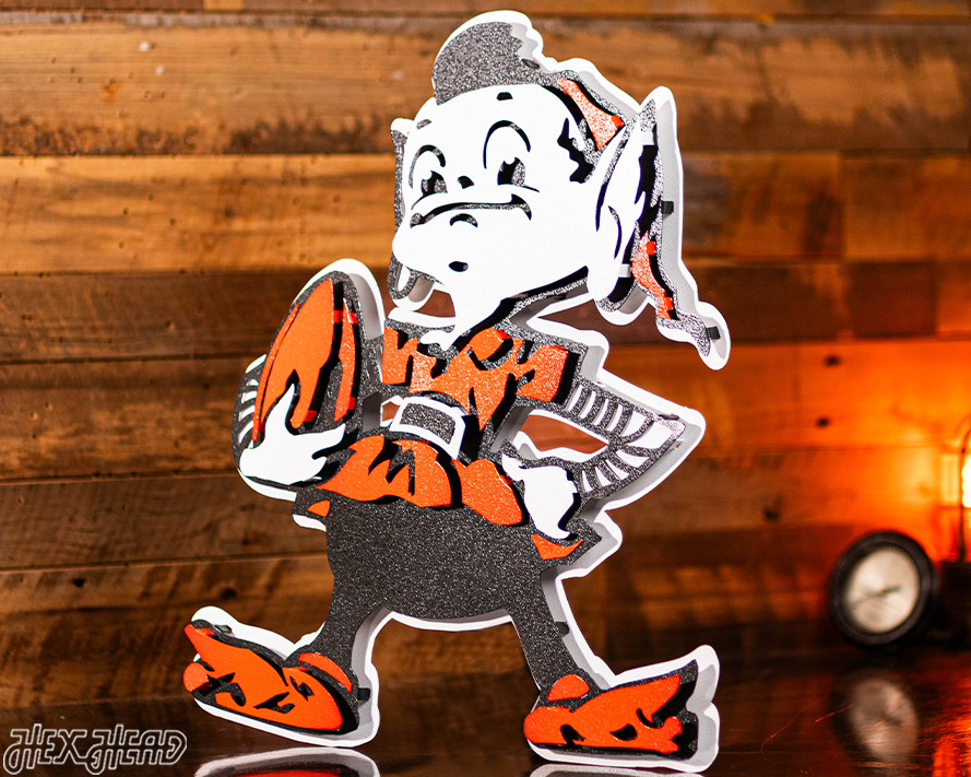 Cleveland Browns "Brownie" 3D Vintage Metal Wall Art