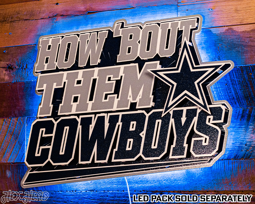 Dallas Cowboys - Hex Head EXCLUSIVE "How 'Bout Them Cowboys" Wordmark 3D Metal Wall Art