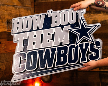 Dallas Cowboys - Hex Head EXCLUSIVE "How 'Bout Them Cowboys" Wordmark 3D Metal Wall Art