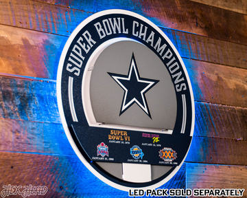 Dallas Cowboys DYNASTY - Super Bowl Wins w/ Replaceable Icon Plate 3D Vintage Metal Wall Art
