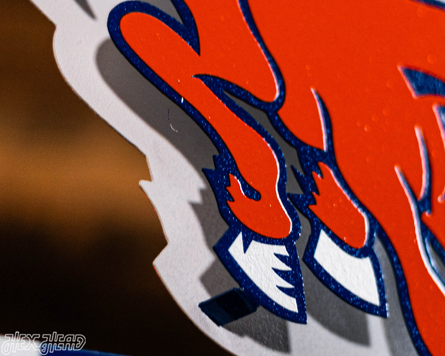 Denver Broncos "1965" Alternate Logo 3D Vintage Metal Wall Art