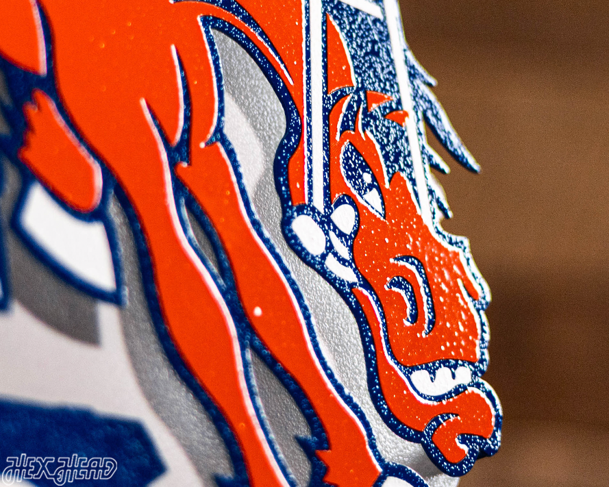 Denver Broncos "1965" Alternate Logo 3D Vintage Metal Wall Art