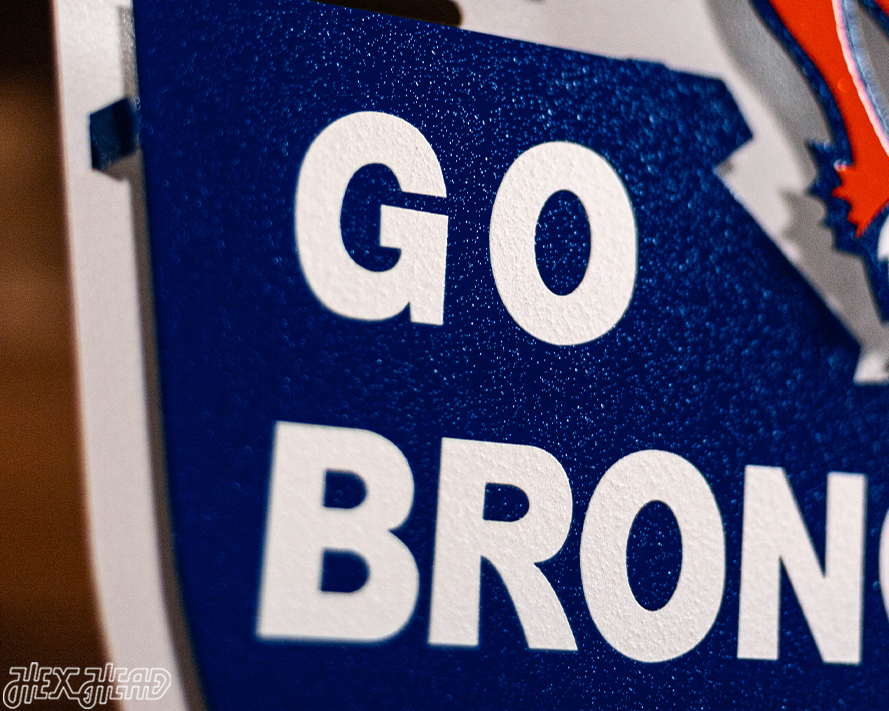 Denver Broncos "1965" Alternate Logo 3D Vintage Metal Wall Art