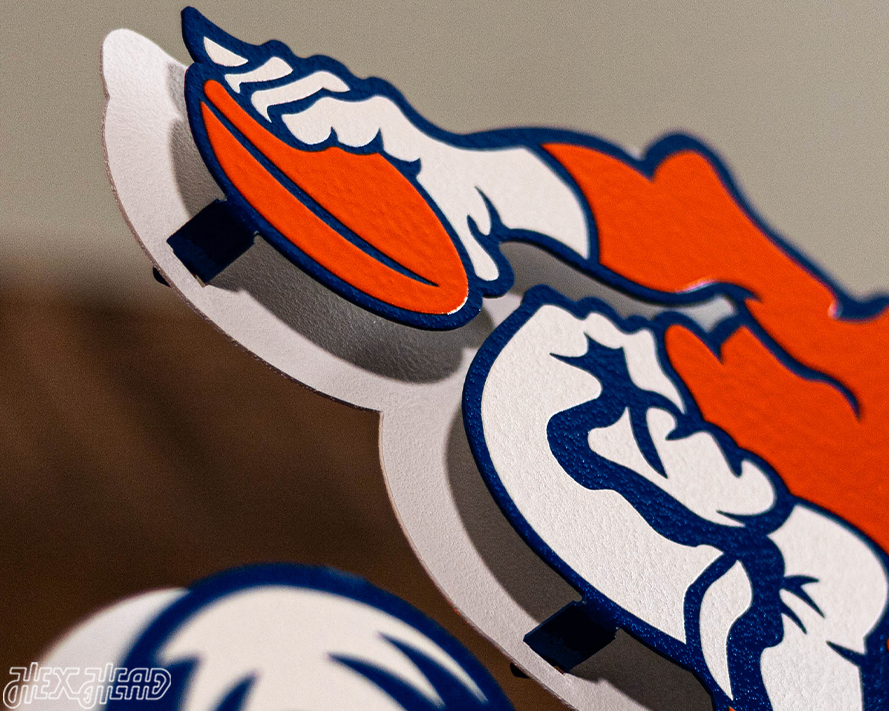 Denver Broncos "1965" Alternate Logo 3D Vintage Metal Wall Art