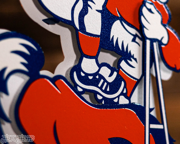 Denver Broncos "1965" Alternate Logo 3D Vintage Metal Wall Art