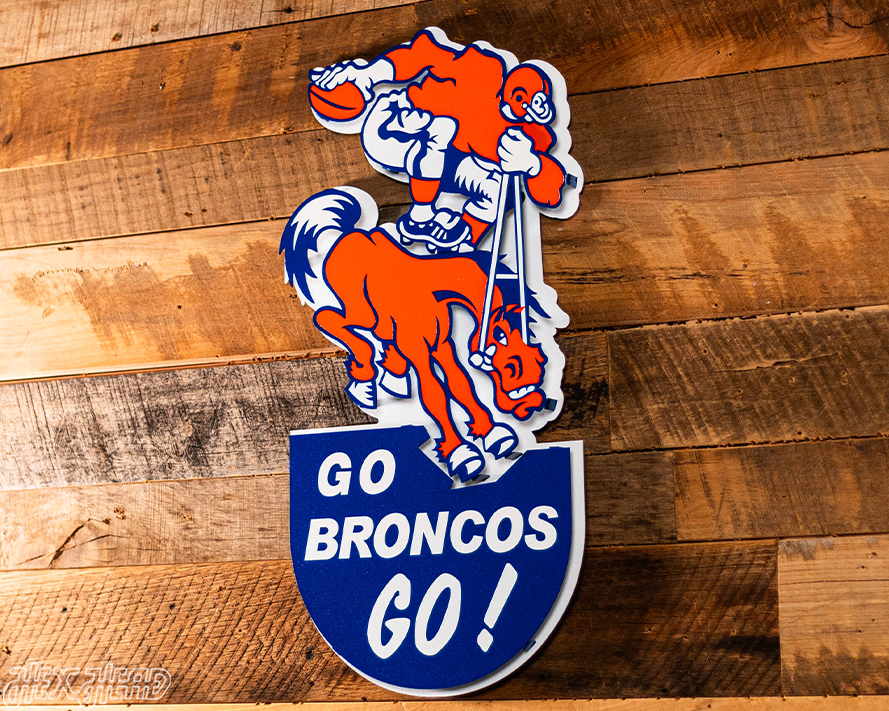 Denver Broncos "1965" Alternate Logo 3D Vintage Metal Wall Art
