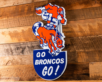 Denver Broncos "1965" Alternate Logo 3D Vintage Metal Wall Art