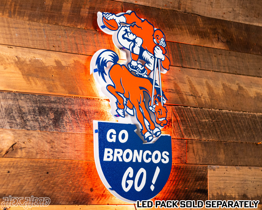 Denver Broncos "1965" Alternate Logo 3D Vintage Metal Wall Art
