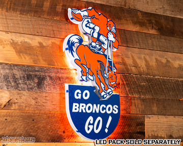 Denver Broncos "1965" Alternate Logo 3D Vintage Metal Wall Art