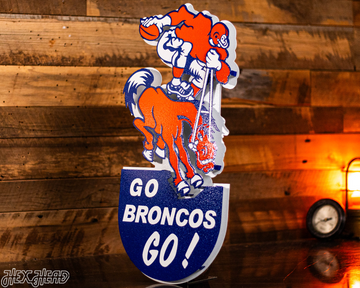 Denver Broncos "1965" Alternate Logo 3D Vintage Metal Wall Art
