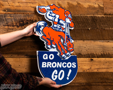 Denver Broncos "1965" Alternate Logo 3D Vintage Metal Wall Art
