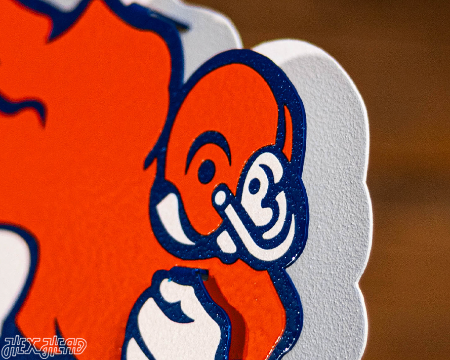 Denver Broncos "1965" Alternate Logo 3D Vintage Metal Wall Art