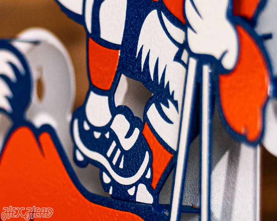 Denver Broncos "1965" Alternate Logo 3D Vintage Metal Wall Art