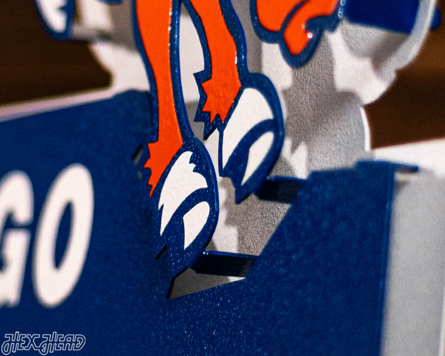 Denver Broncos "1965" Alternate Logo 3D Vintage Metal Wall Art