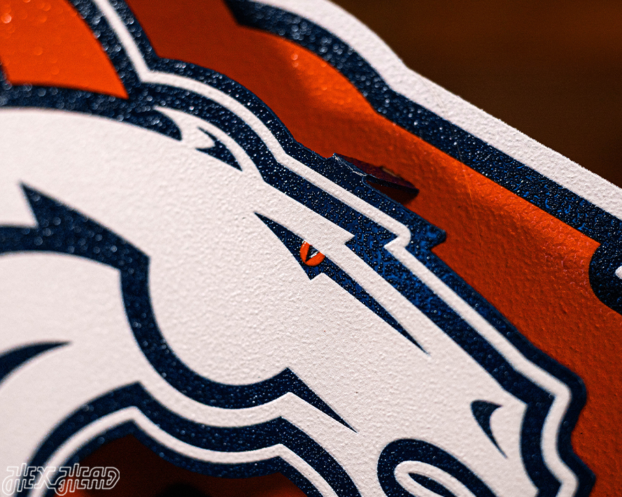 Denver Broncos - Hex Head EXCLUSIVE "Broncos Country" Wordmark 3D Metal Wall Art