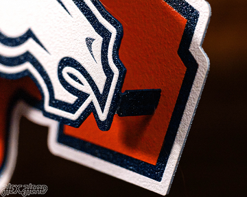Denver Broncos - Hex Head EXCLUSIVE "Broncos Country" Wordmark 3D Metal Wall Art