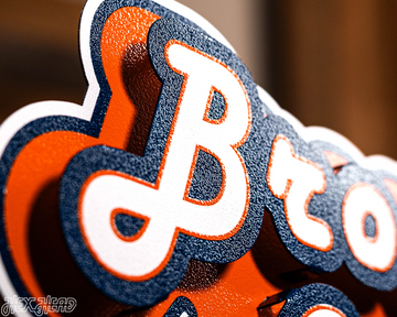 Denver Broncos - Hex Head EXCLUSIVE "Broncos Country" Wordmark 3D Metal Wall Art