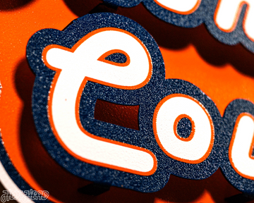 Denver Broncos - Hex Head EXCLUSIVE "Broncos Country" Wordmark 3D Metal Wall Art