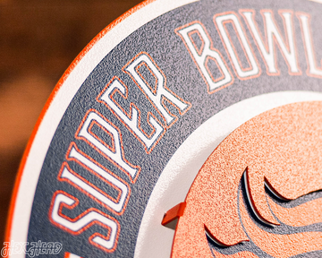 Denver Broncos DYNASTY - Super Bowl Wins w/ Replaceable Icon Plate 3D Vintage Metal Wall Art