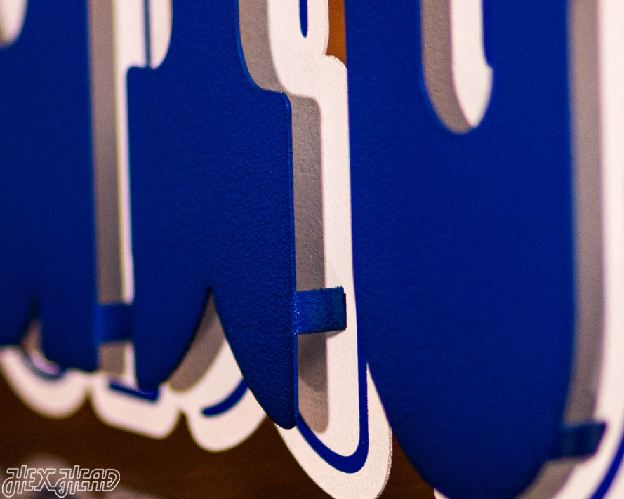 Detroit Lions "1989" Wordmark 3D Vintage Metal Wall Art